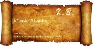 Klenk Bianka névjegykártya