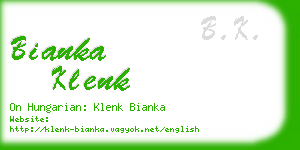 bianka klenk business card